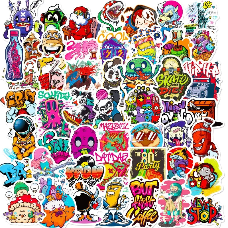 Aesthetic Graffiti Art Stickers for Laptop, Phone, Skateboard, Car, Motorcycle, Bottle, Scrapbooking (10/25/50pcs)