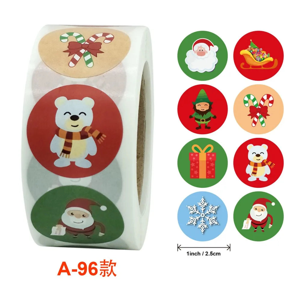 50-500pcs Cartoon Merry Christmas Sticker Santa Claus Tree Paper Label New Year Cute Snowman Stationery Stickers For Kids Gift