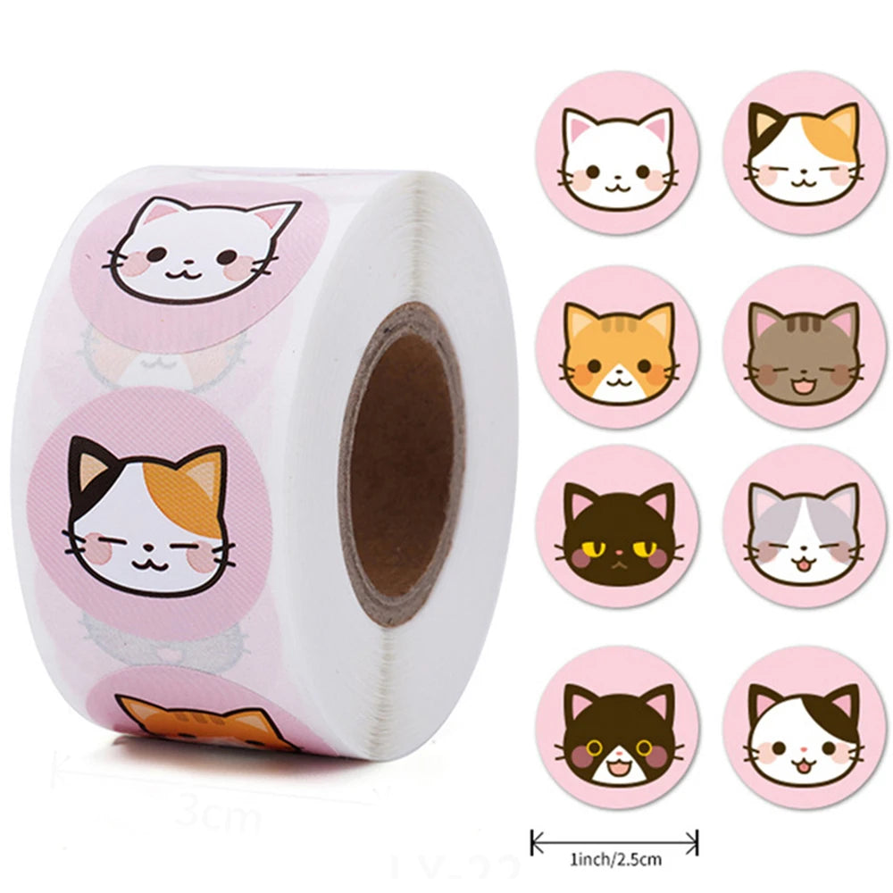 Cartoon Cat Stickers: School Rewards & Classroom Decor
