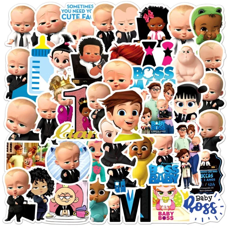 50pcs Baby Boss Anime Stickers for Laptop, Phone, Car, Scooter, Water Bottle, Suitcase, Refrigerator