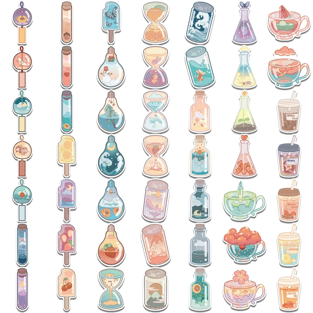 10/30/50Pcs Ins Drink Bottle Stickers Graffiti For Skateboard Notebook Phone Helmet Decal Waterproof Kids Sticker Toy