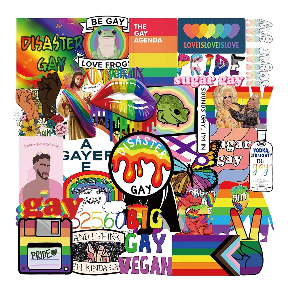 Rainbow LGBT Stickers Decals for Motorcycle Laptop Bicycle Car Suitcase