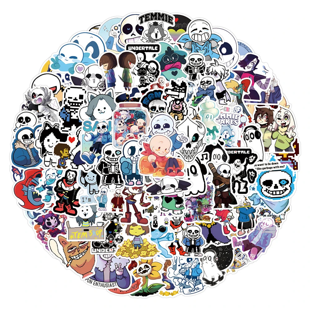 Undertale Stickers PVC Waterproof Decals for Fridge Luggage Skateboard Phone Bike Kids Gifts