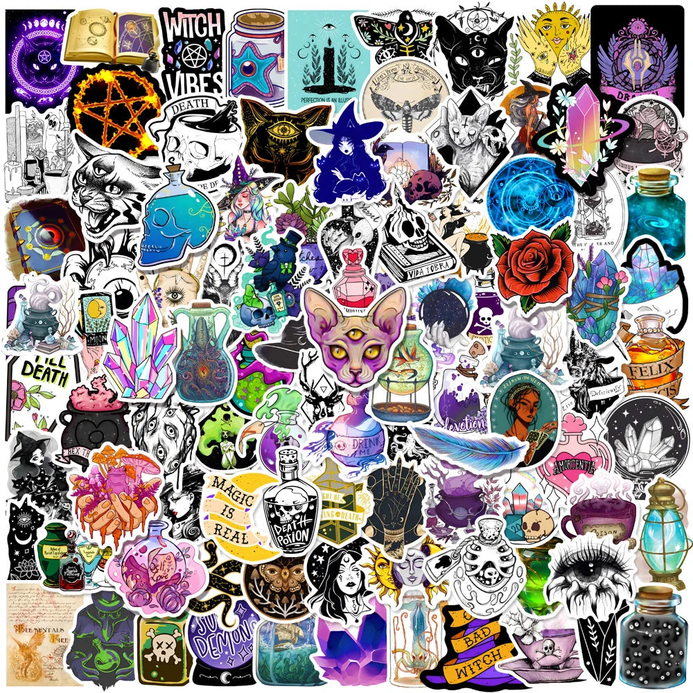 Gothic Witch Apothecary Stickers Anime Car Laptop Water Bottle Decals