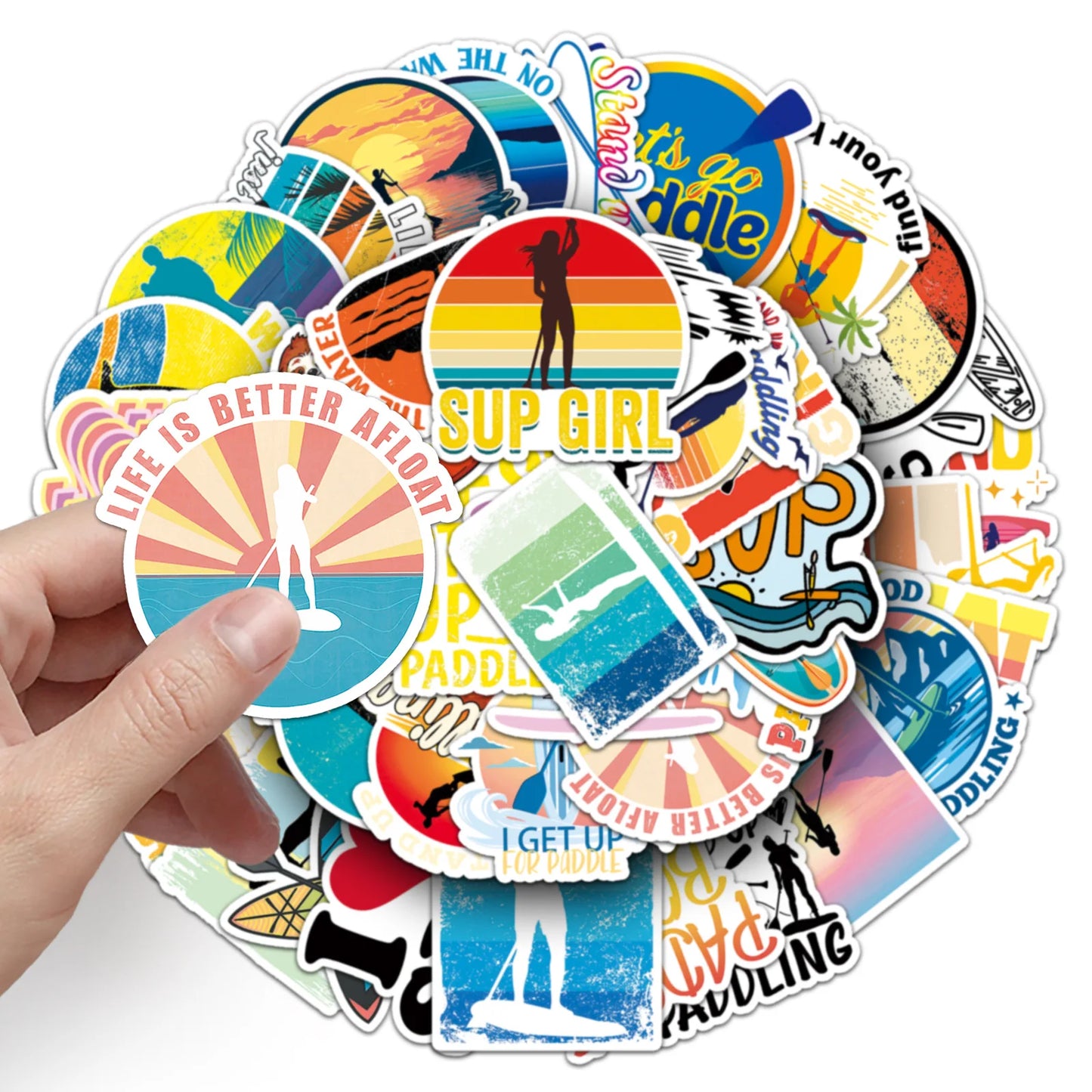 Paddle Board Stickers 10/30/50PCS Sports Cartoon Graffiti for Luggage Laptop Guitar Car Bike Skateboard