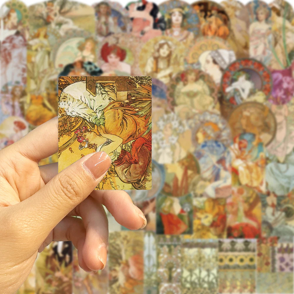 10/27/54pcs Retro literary figures Stickers Decals Cartoon Graffiti DIY Notebook Luggage Wall Decoration PVC Sticker