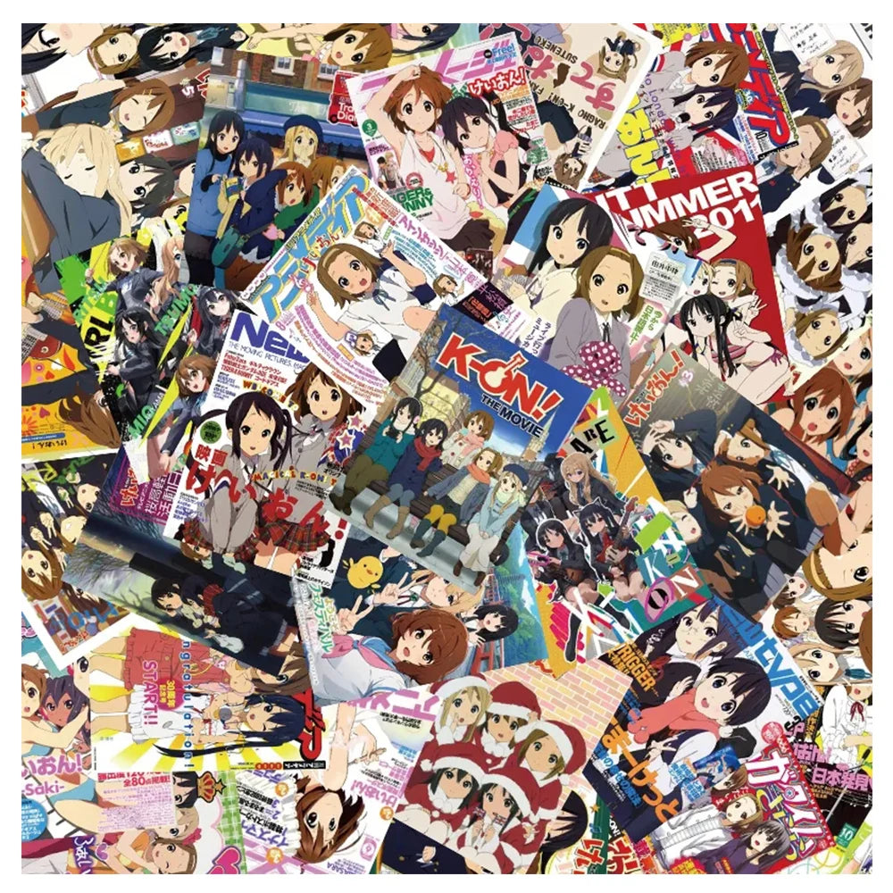 K-ON! Anime Stickers: 10/30/60pcs Waterproof Decals for Laptop, Guitar, Bike, Luggage, Phone, Car