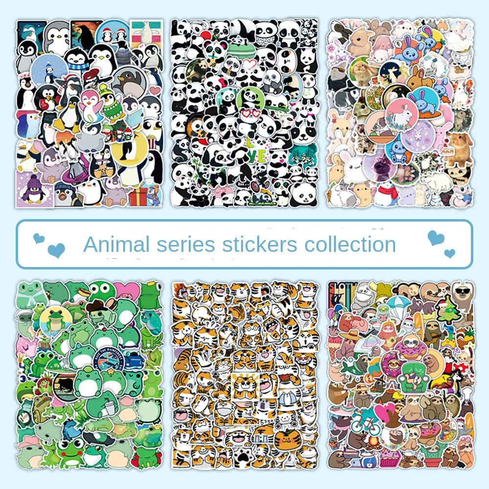 100pcs Animal Cartoon Stickers Waterproof for Kids Toys, Phone, Laptop