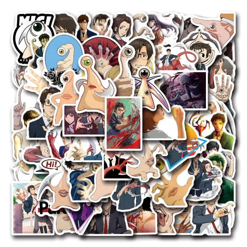 60pcs Parasyte Graffiti Stickers for Laptop, Phone, Car, Scooter, Cup, Suitcase, Stationery, Refrigerator