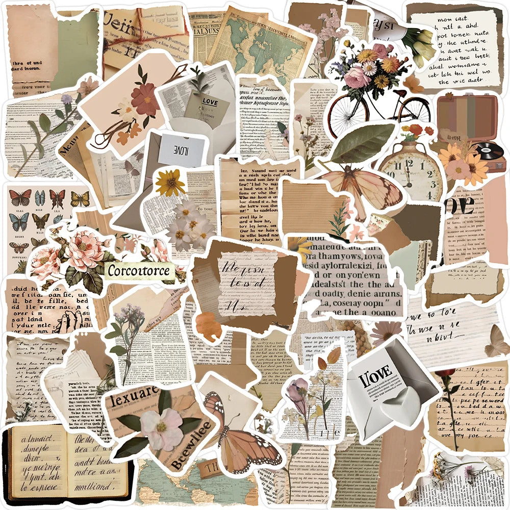 Cartoon Vintage Aesthetic Stickers Pack - Retro Vsco Graffiti Decals for Laptop, Notebook, Car, Kids Gift