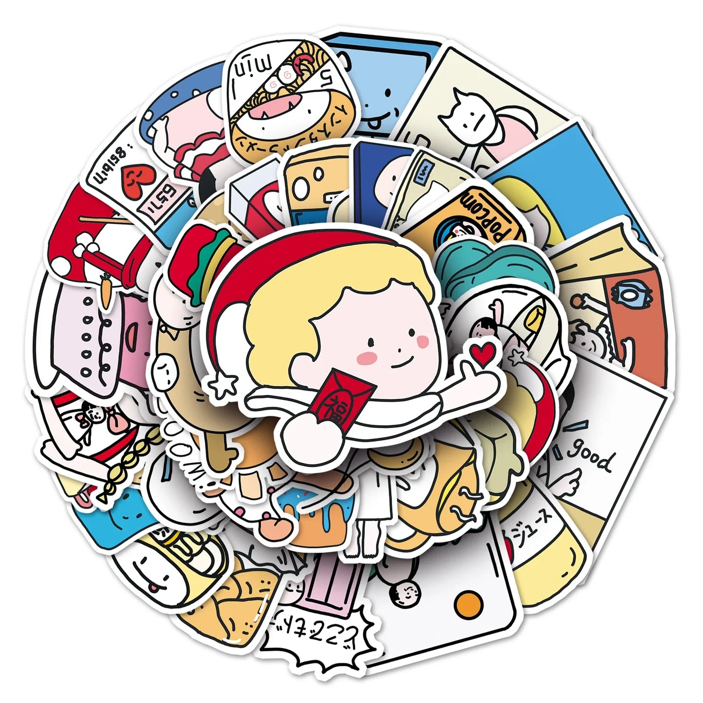 50Pcs Cartoon Waterproof Vinyl Stickers for Skateboard Snowboard Decals
