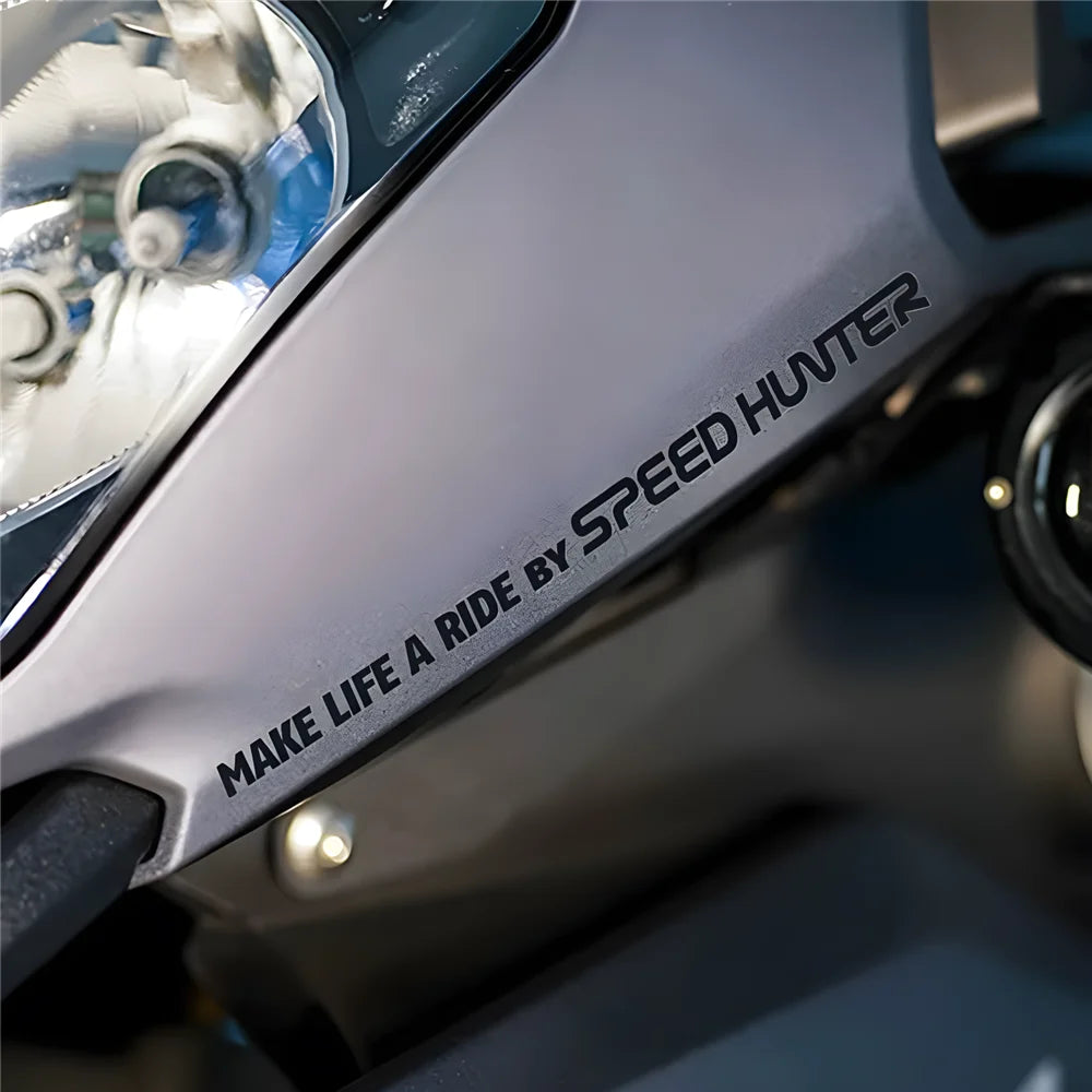Speed Hunter Motorcycle Fender Decal Stickers Pair