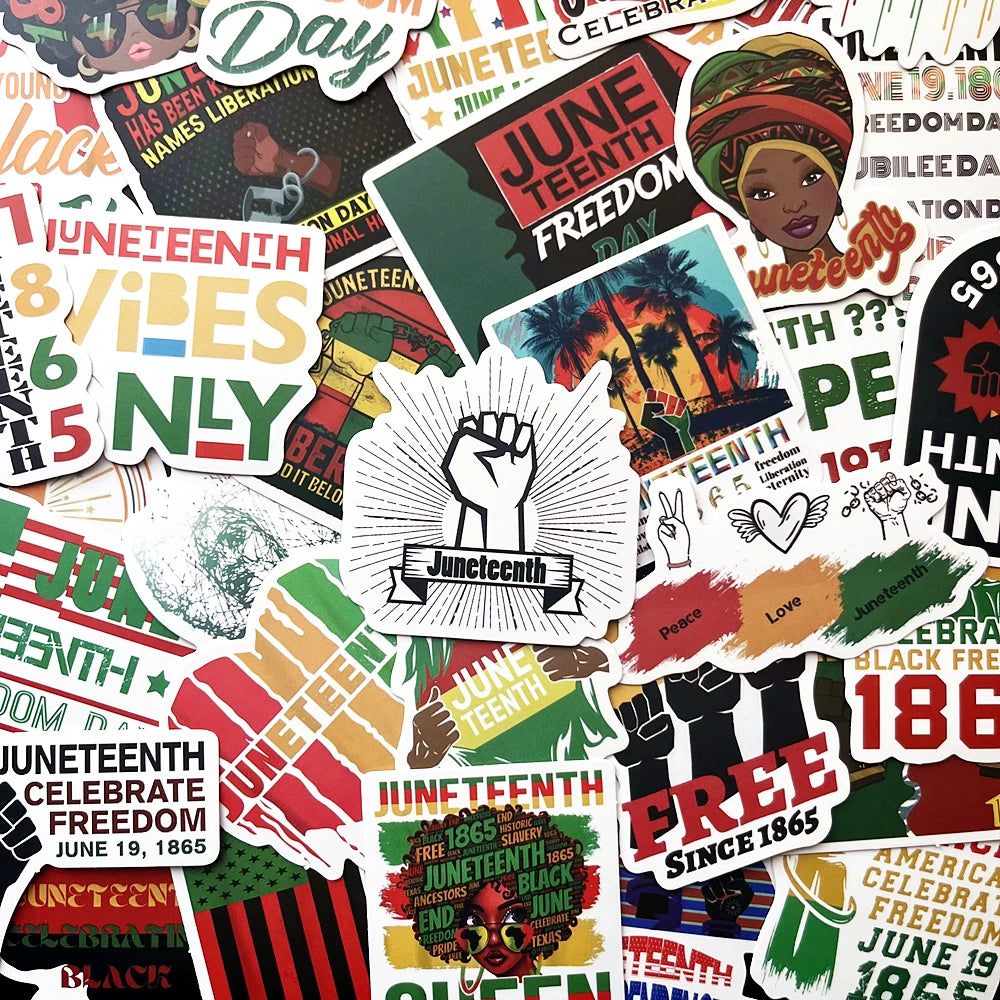Juneteenth Black Liberation Stickers 10/50pcs Decals for Kids DIY Diary Suitcase Phone Laptop Bike