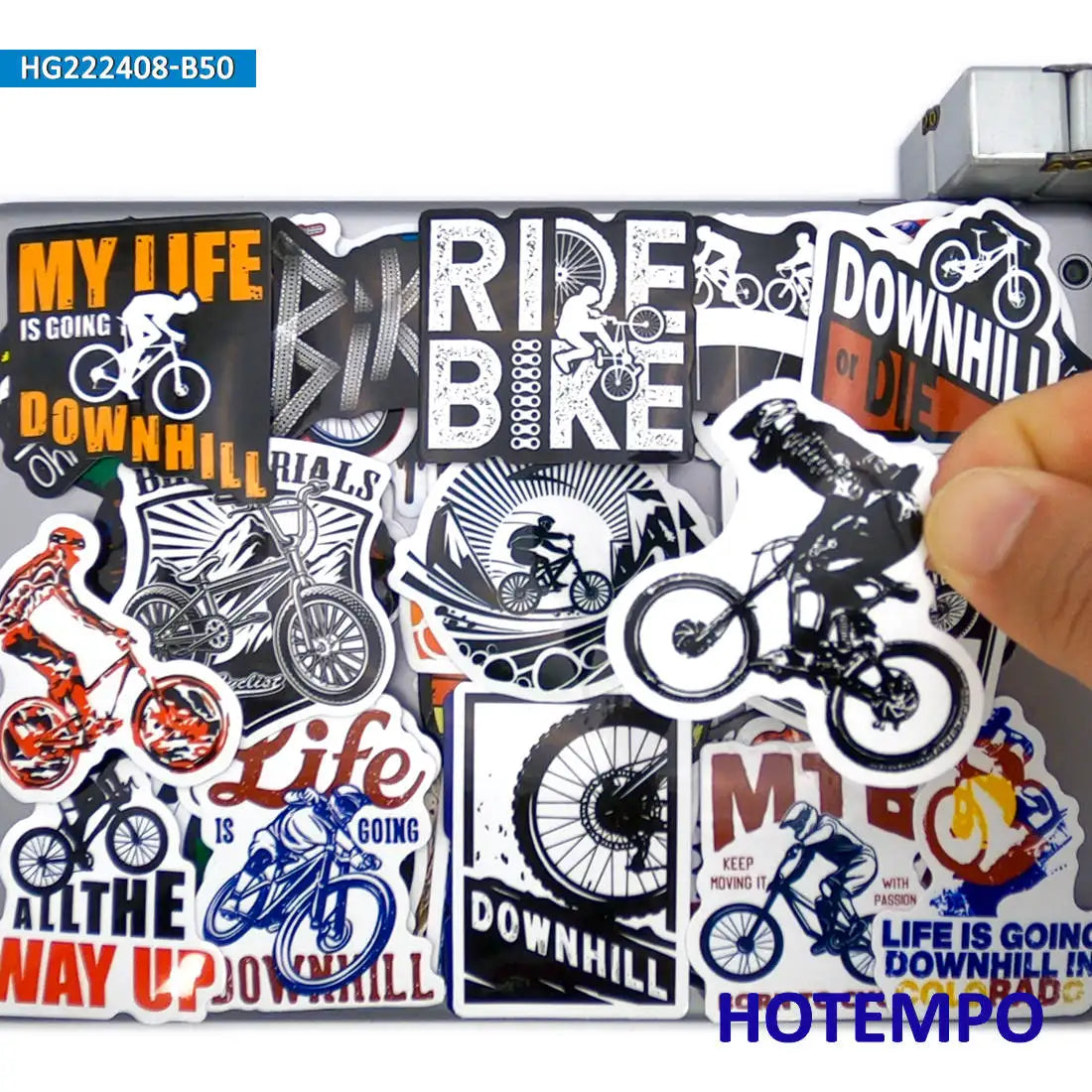 50Pieces Ride Mountain Bike Downhill Adventure MTB Sport Waterproof Stickers for Car Motorcycle Phone Laptop Bicycle Sticker Toy