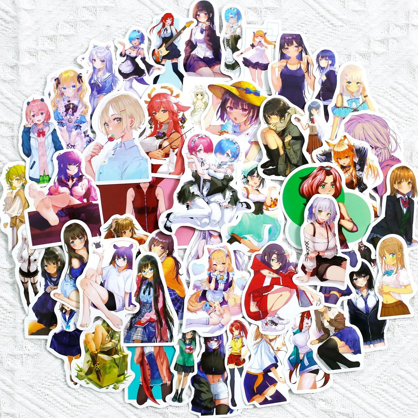 50pcs Anime Girl Graffiti Stickers for DIY Wall Decoration