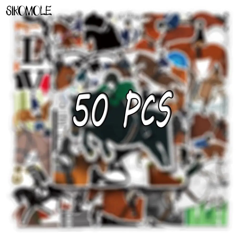 Cartoon Horse Stickers 10/30/50PCS Equestrian Kids DIY Toy Car Skateboard Laptop Phone Decals