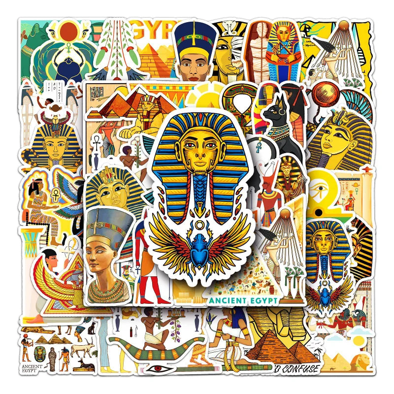 Ancient Egypt Pyramid Mummy Stickers for Skateboard Guitar Laptop Luggage Car Helmet