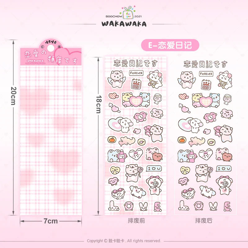 Kawaii Animal Stickers for Scrapbook, Stationery, DIY, Journal