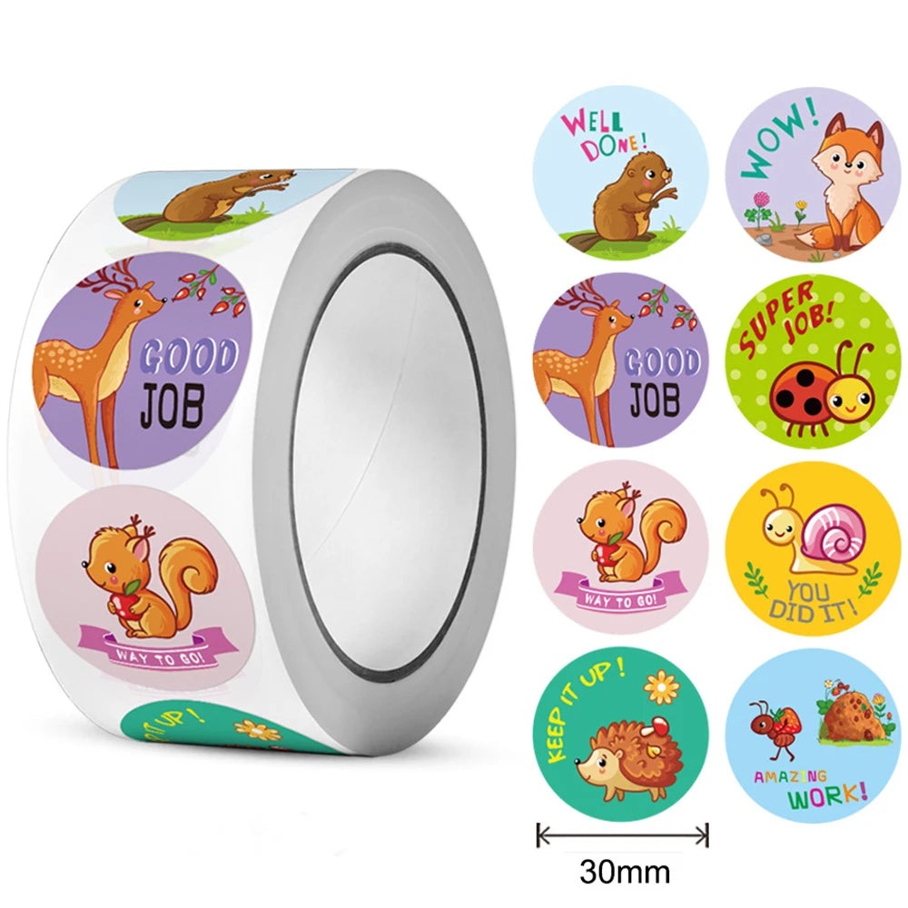 100-300pcs Animal Cartoon Stickers For Kids School Teacher Reward Stickers Classic Kids Toy Cute Stationery Supplies Label 
