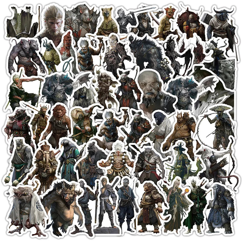Black Myth Wukong 3D Stickers: 10/30/50pcs Waterproof Decals for Motorcycle, Laptop, Fridge