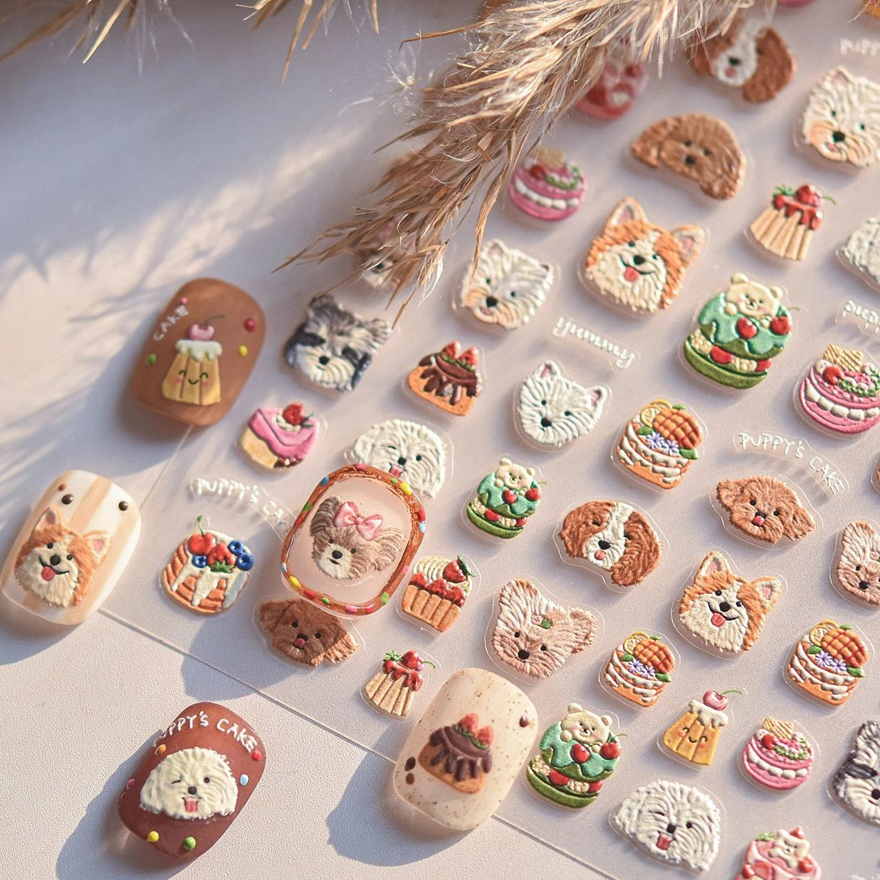 Corgi Dog Fruit Nail Art Stickers Manicure Decals