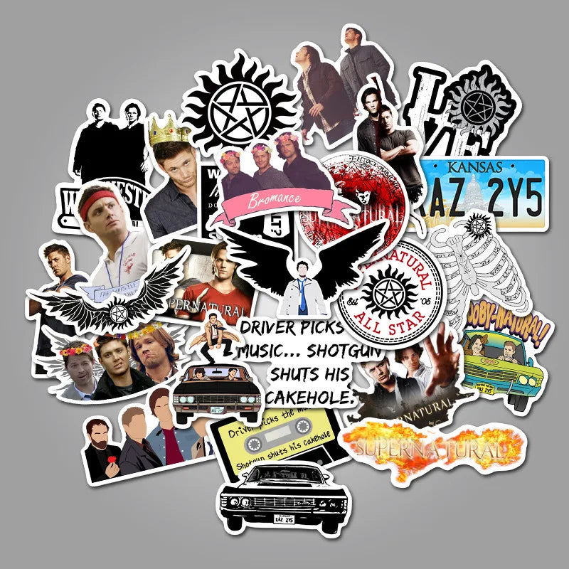 Supernatural Stickers 10/30/50PCS Waterproof Decals for Car, Skateboard, Laptop, Phone, Luggage, Bike, Guitar
