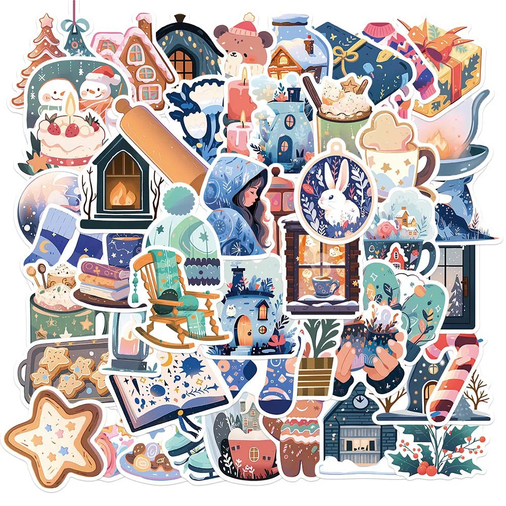 Cartoon Christmas Stickers 10/30/50pcs Waterproof DIY Decor