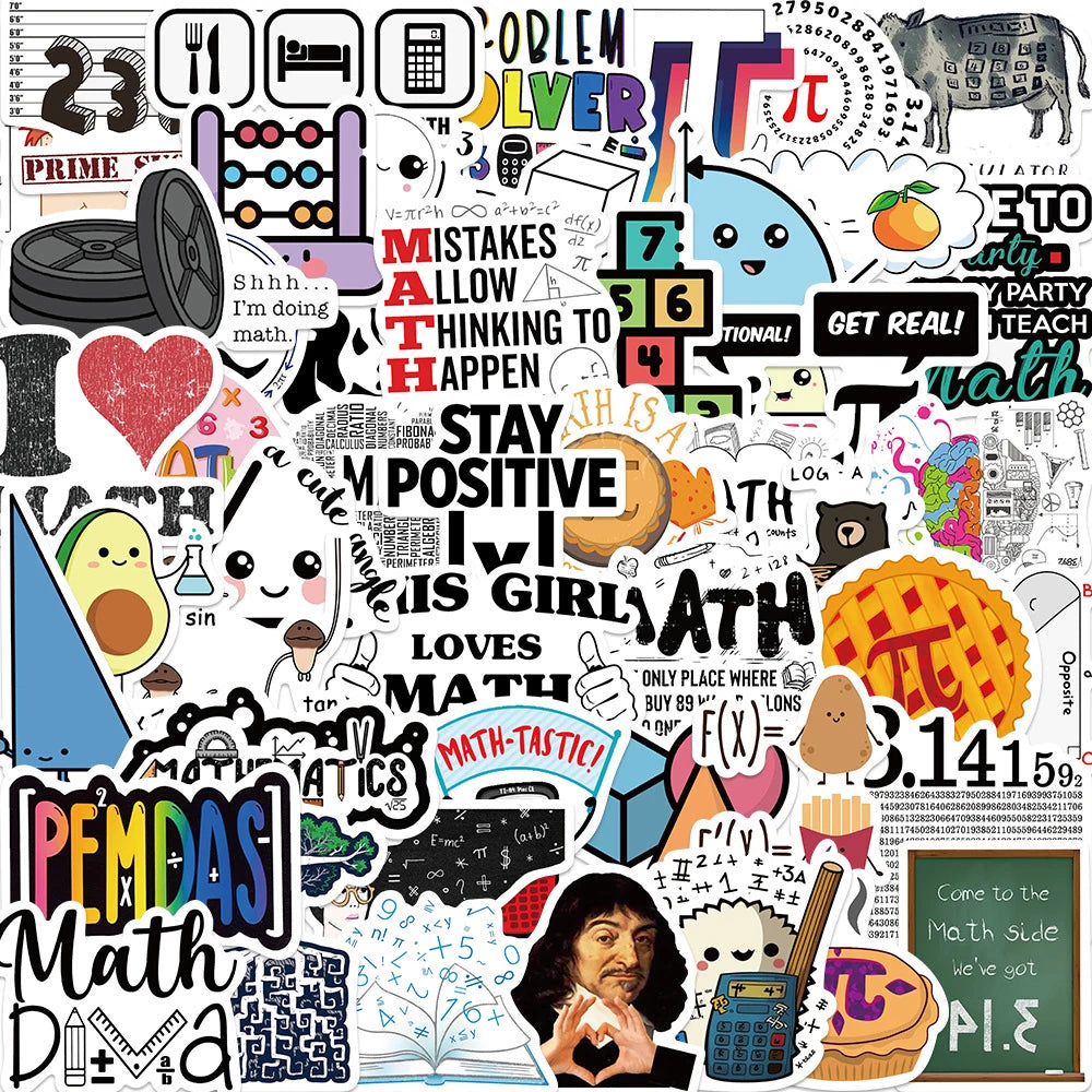 Science Chemistry Lab Math Formula Stickers Decals Waterproof DIY Laptop Phone Notebook Car Kids Toy