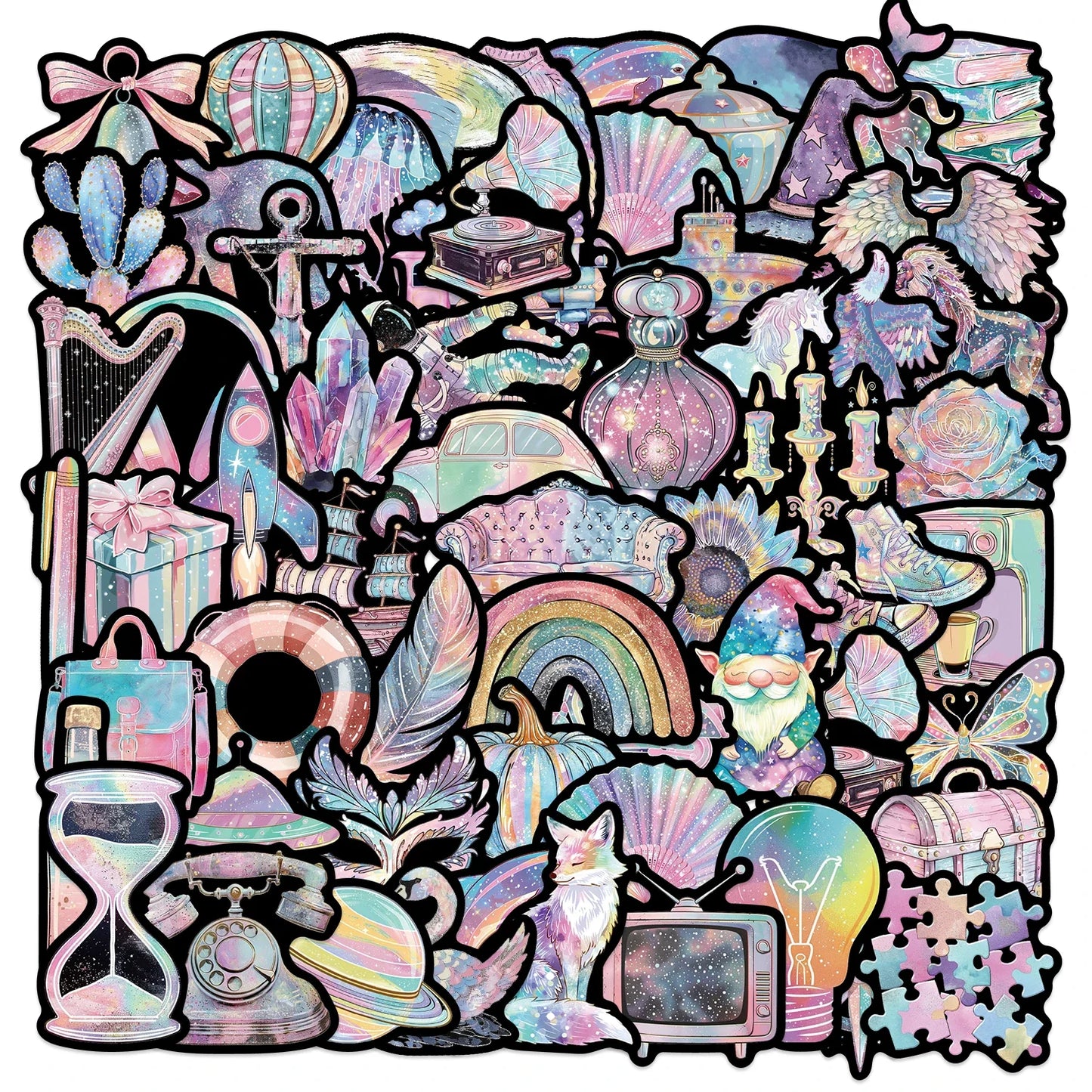 60PCS Waterproof Cartoon Stickers for Shoes & Bags