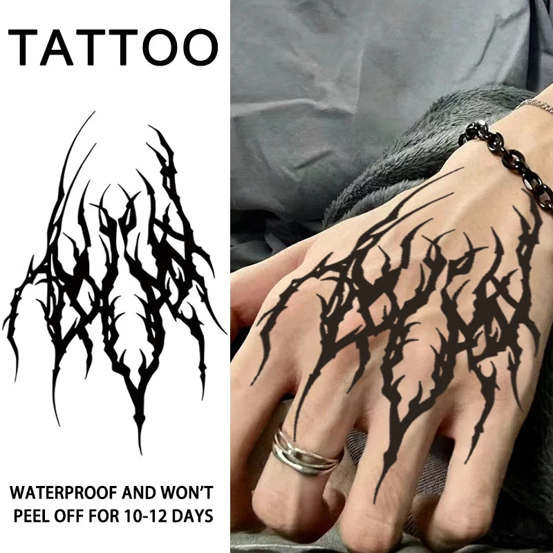 1Pc Dark and Cool Waterproof Temporary Tattoo Stickers, Long-lasting Waterproof for One to Two Weeks, Fake Tattoo for Arm, Leg.