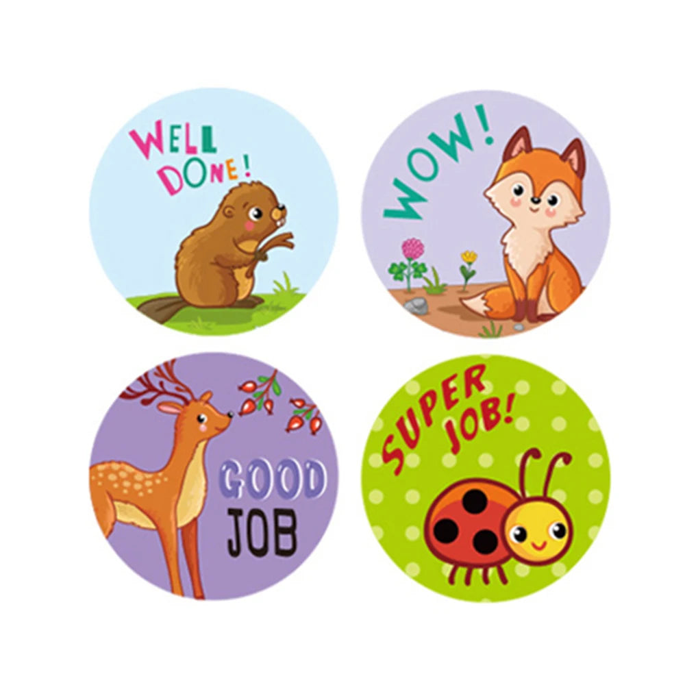100-300pcs Animal Cartoon Stickers For Kids School Teacher Reward Stickers Classic Kids Toy Cute Stationery Supplies Label 