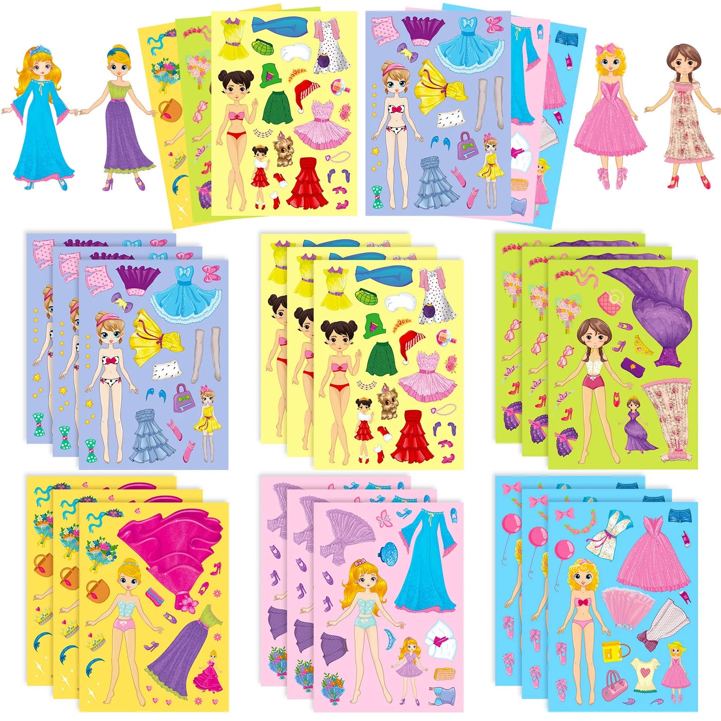 Princess Make A Face Puzzle Stickers - Kids DIY Educational Toy