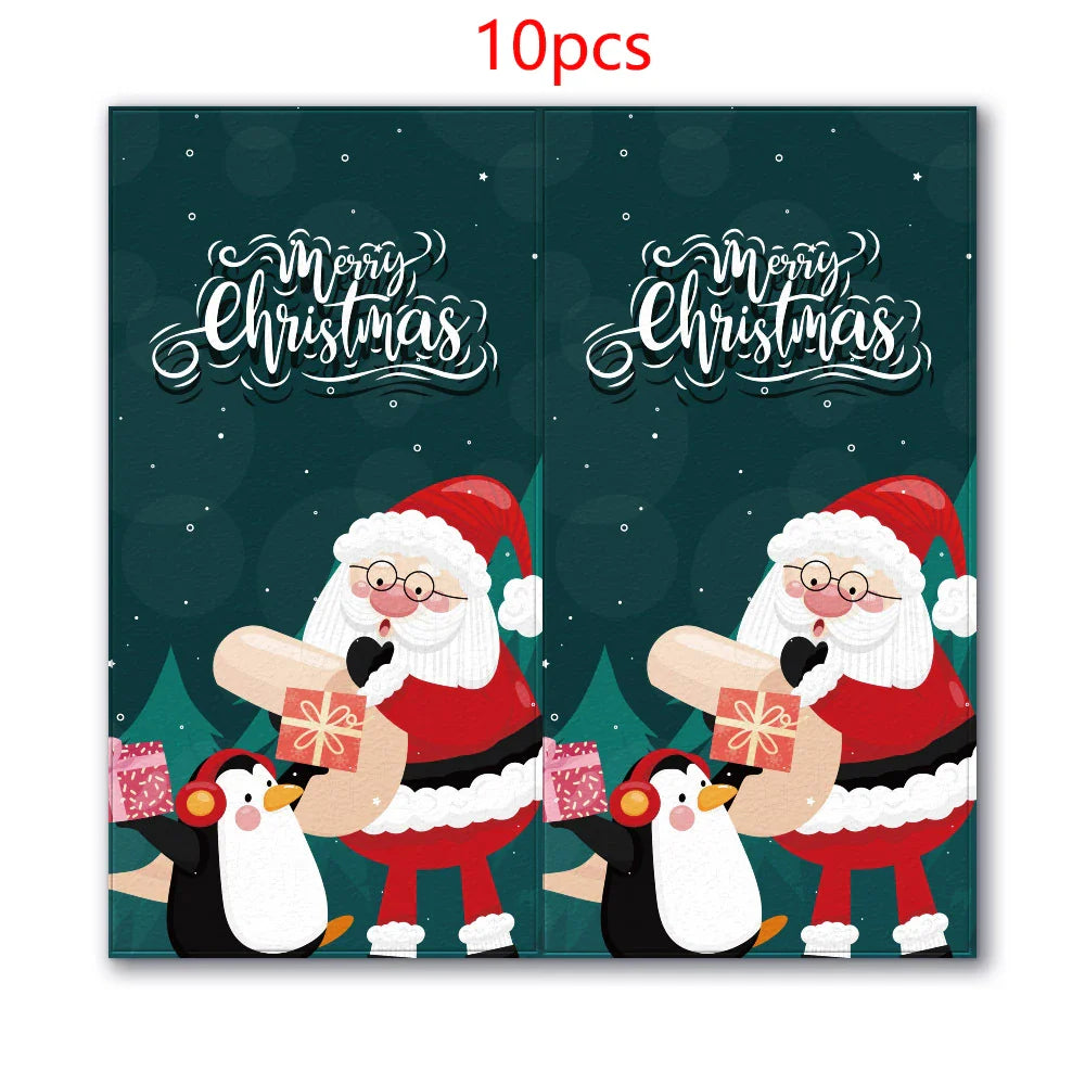 Christmas Stickers 10-50pcs Santa Gift Decor 5x10cm
