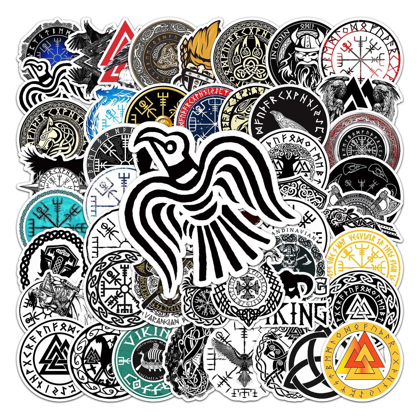 50Pcs Viking Cartoon Waterproof Vinyl Stickers for Skateboard Snowboard