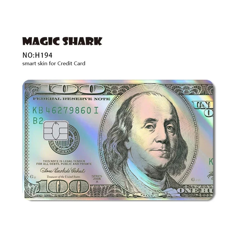 Gold Dollar Cartoon Reflective Card Sticker Cover
