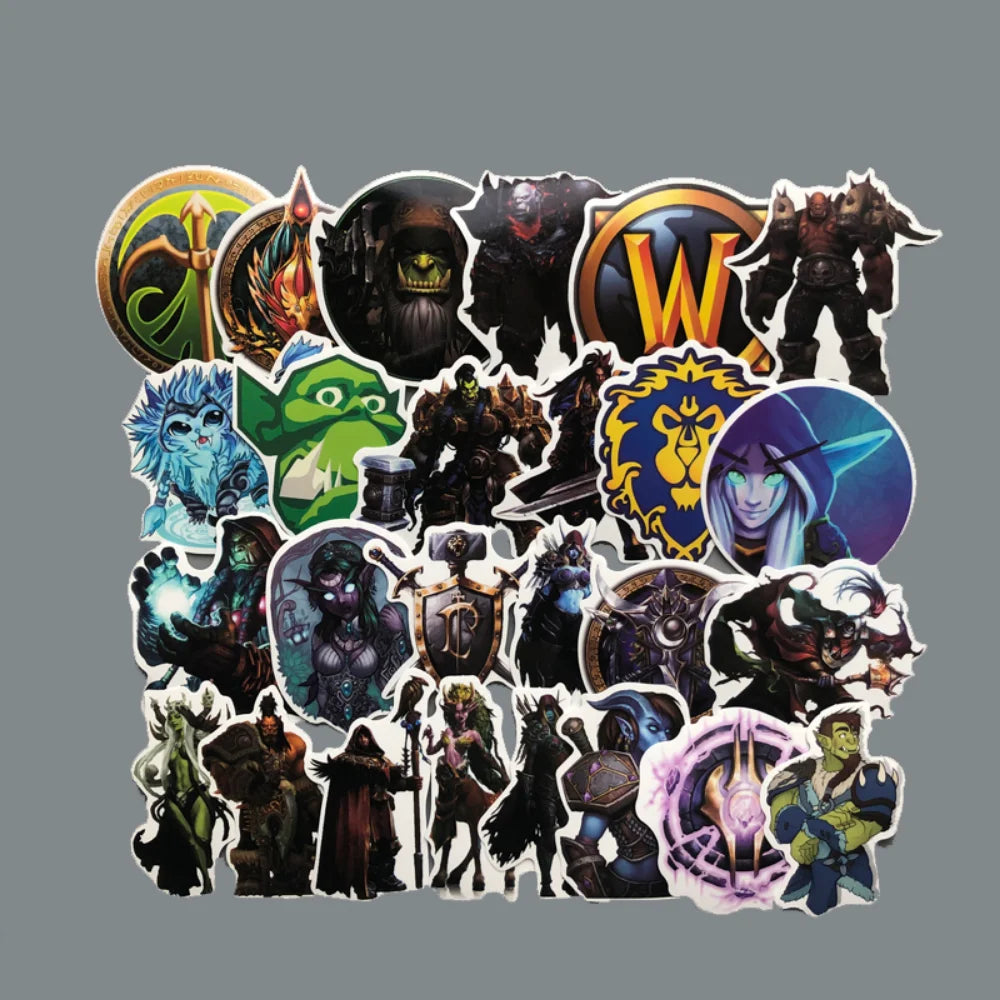 50Pcs World of Warcraft Tribal Hero Reflective Car Sticker And Decla For Ford Focus Honda Volkswagen Stickers