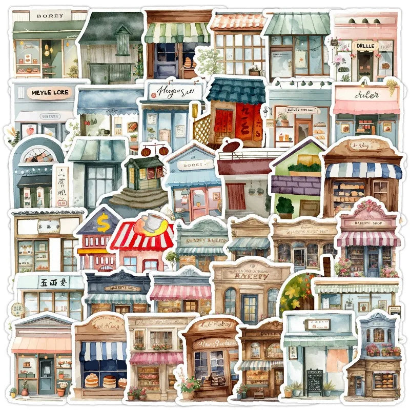 50pcs Retro Graffiti Stickers for Helmet, Wall, Desktop Decoration