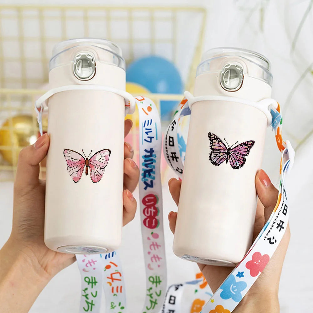 100-500pcs Butterfly Flower Sticker 8 Design Colorful Butterfly Decals Cute Stickers Party Decoration Scrapbook Stationery