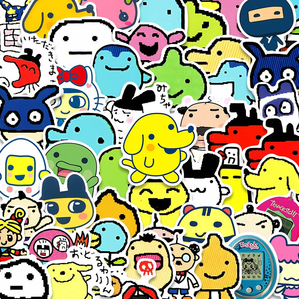 50Pcs Tamagotchi Vinyl Stickers Waterproof Decals