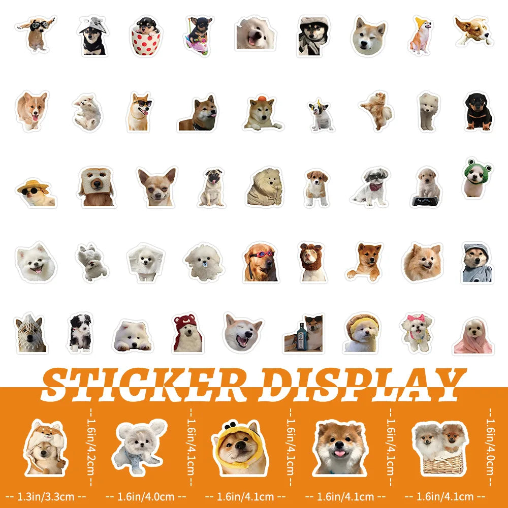 10/30/50/100PCS Cute Cartoon Dogs Meme Graffiti Stickers Kids Toys DIY Diary Laptop Stationery Suitcase Phone Bike Funny Decals
