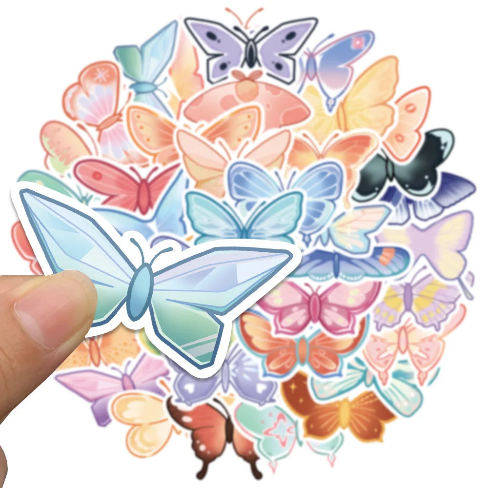 10/40Pcs Lovely Butterfly Label Stickers Set Decorative Stationery Craft Stickers Scrapbooking Diy Diary Album Stick Label