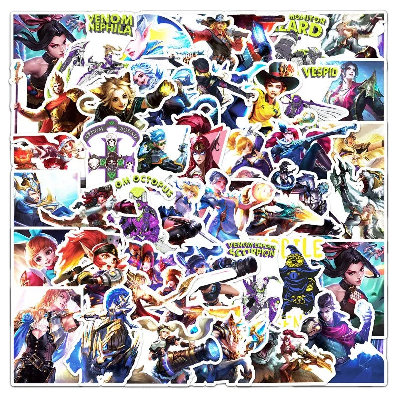 50pcs Cartoon Duel Graffiti Stickers for Laptop, Phone, Suitcase, Water Cup, Stationery, Refrigerator