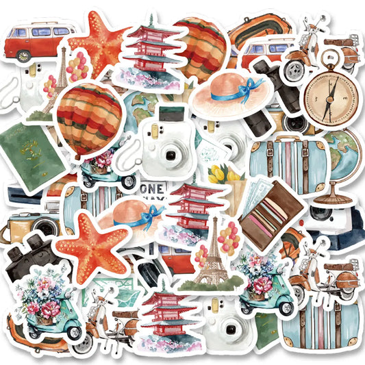 Etori Life 46pcs Vintage Cute Object Stickers for Laptops, Diaries, Scrapbooks