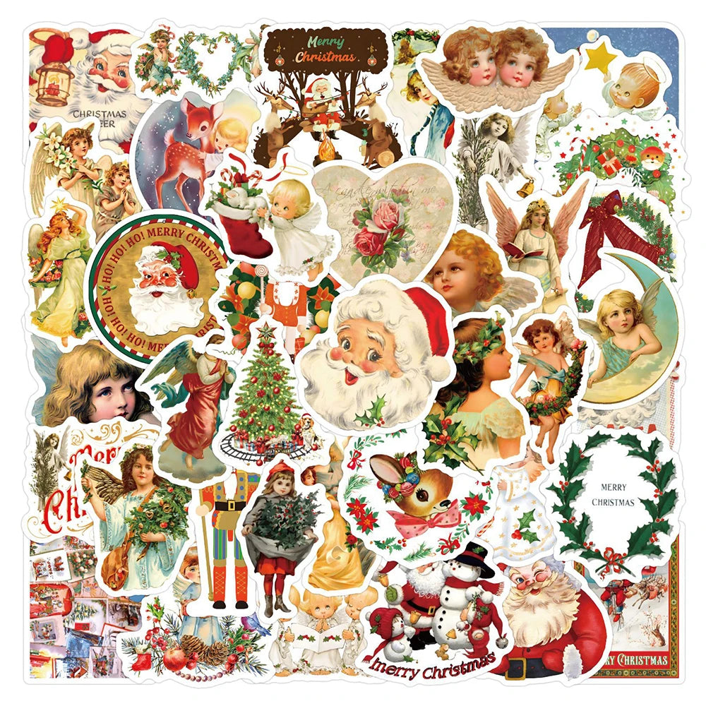 Christmas Angel Santa Stickers Decals for Notebook Phone Bike Suitcase Laptop Fridge