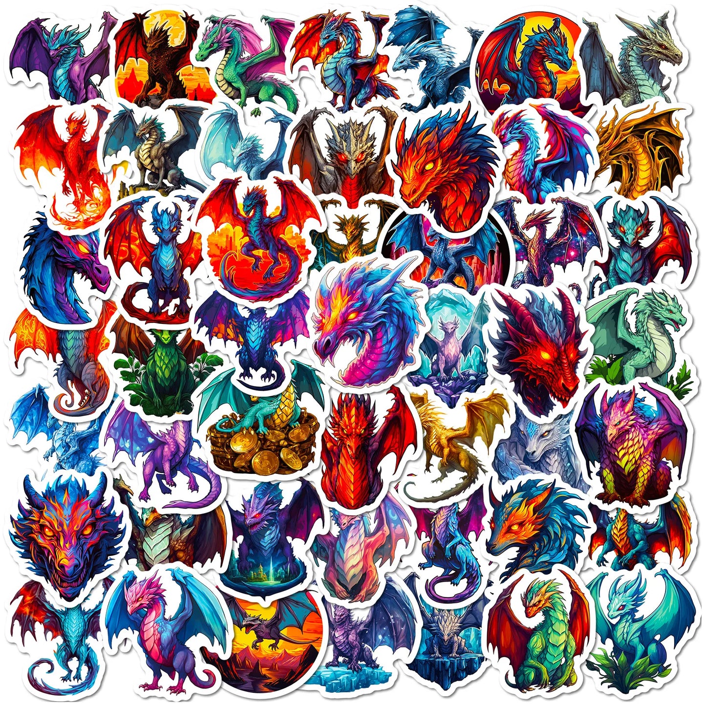 Flying Dragon Stickers 10/25/50pcs for Phone Laptop Guitar Helmet Luggage Skateboard Car DIY