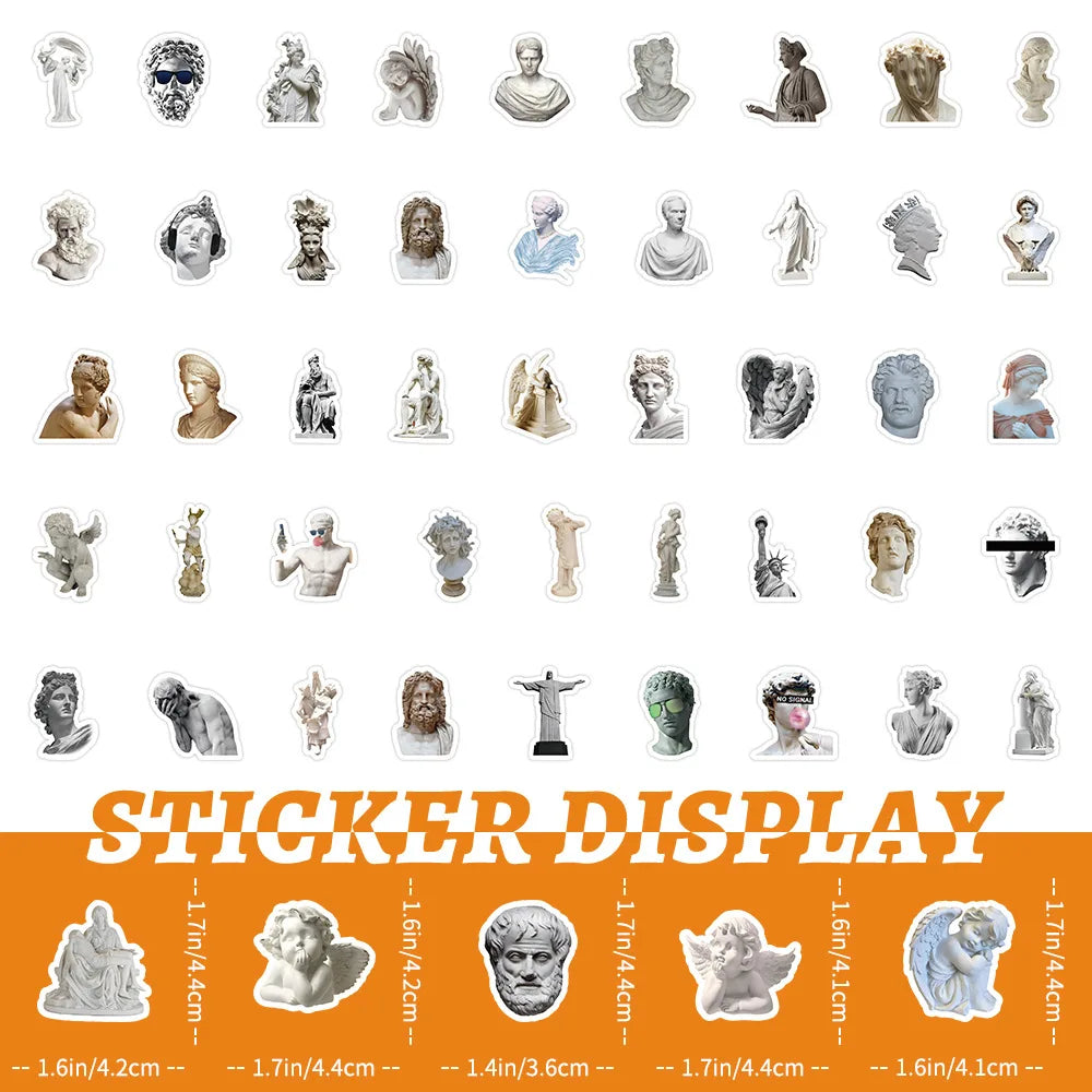 10/30/50/100PCS David Angel Art Statuary Stickers Decals Decoration DIY Waterproof Phone Laptop Fridge Guitar Car Sticker Toys