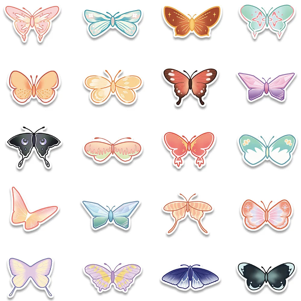 10/40Pcs Lovely Butterfly Label Stickers Set Decorative Stationery Craft Stickers Scrapbooking Diy Diary Album Stick Label