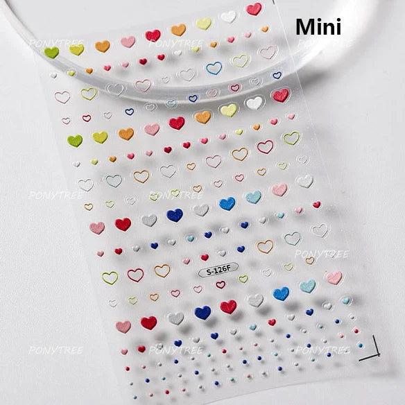 Heart Curve Geometric Nail Art Stickers Decals