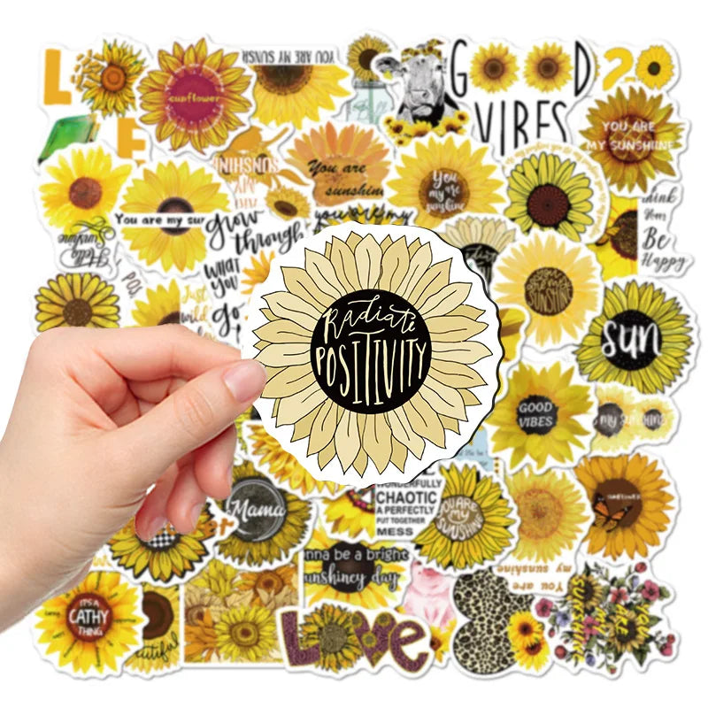 10/50Pcs You Are My Sunshine Sunflower Cartoon Graffiti Stickers Laptop Luggage Scrapbook Diary Phone Guitar Sticker Kid Toy