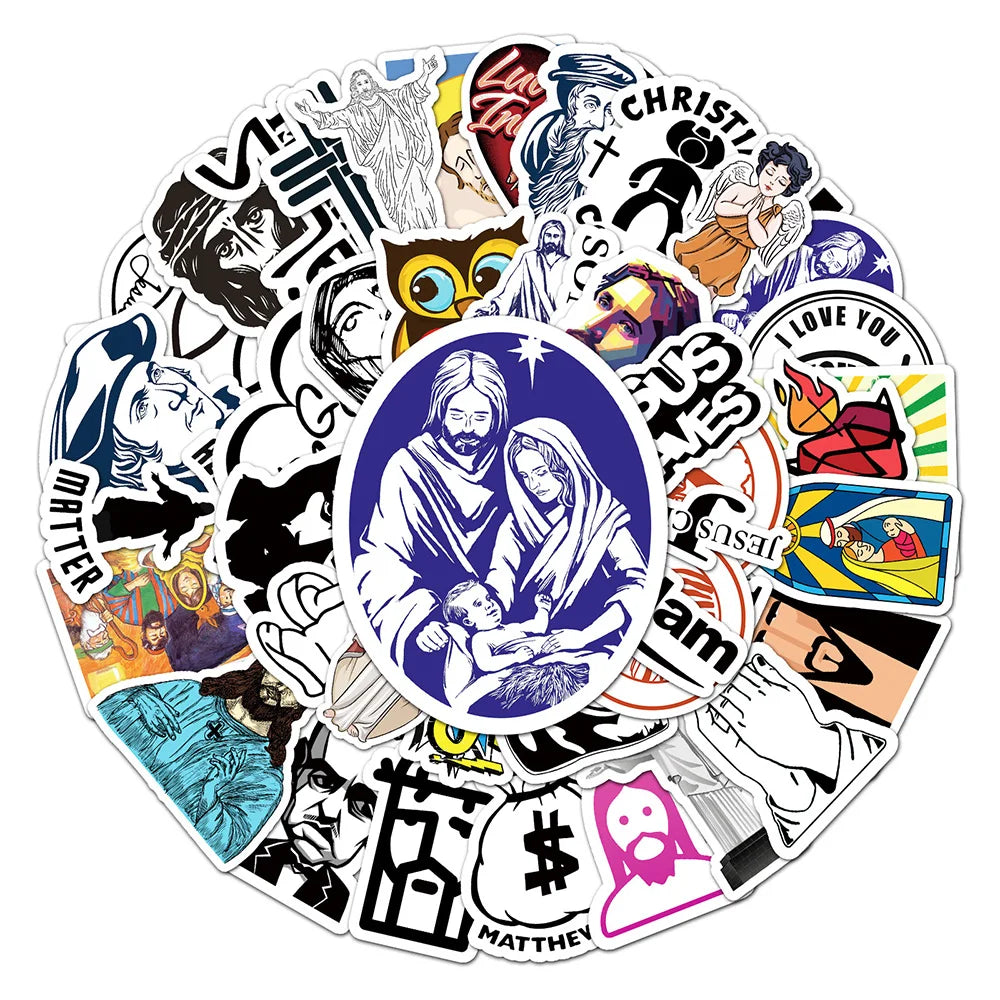 10/30/50pcs Christians Religion Jesus Graffiti Stickers Cartoon Decals Laptop Notebook Scrapbook Wall Decoration Sticker Kid Toy